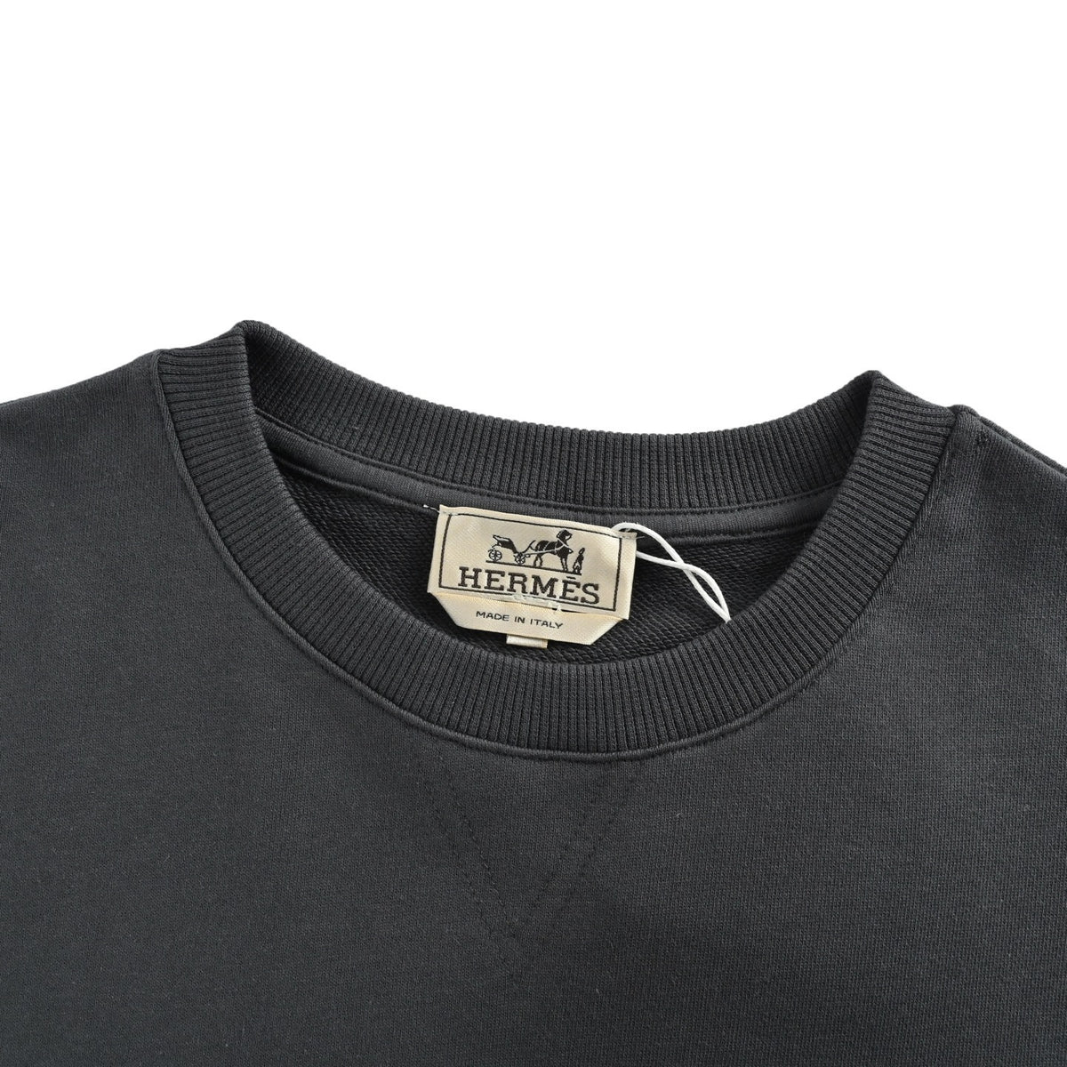 Hermes/Hermès saddle stud patch round neck sweatshirt