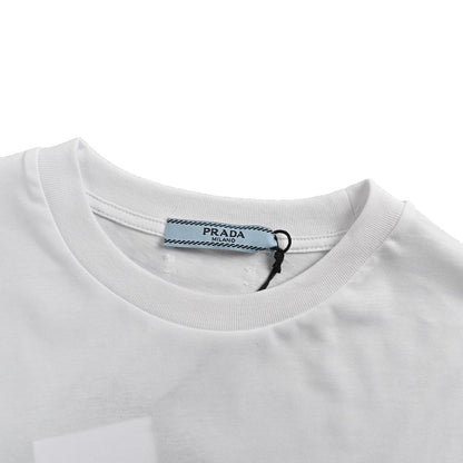 Prada 25ss women's triangle cloth label long-sleeved T-shirt