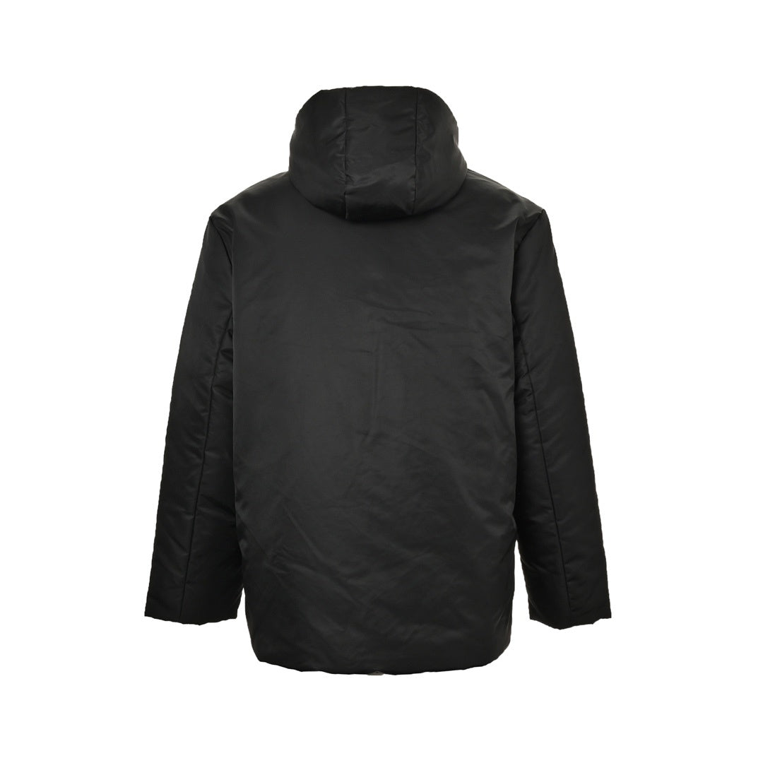 Prada triangle logo nylon bread double-sided hooded down jacket
