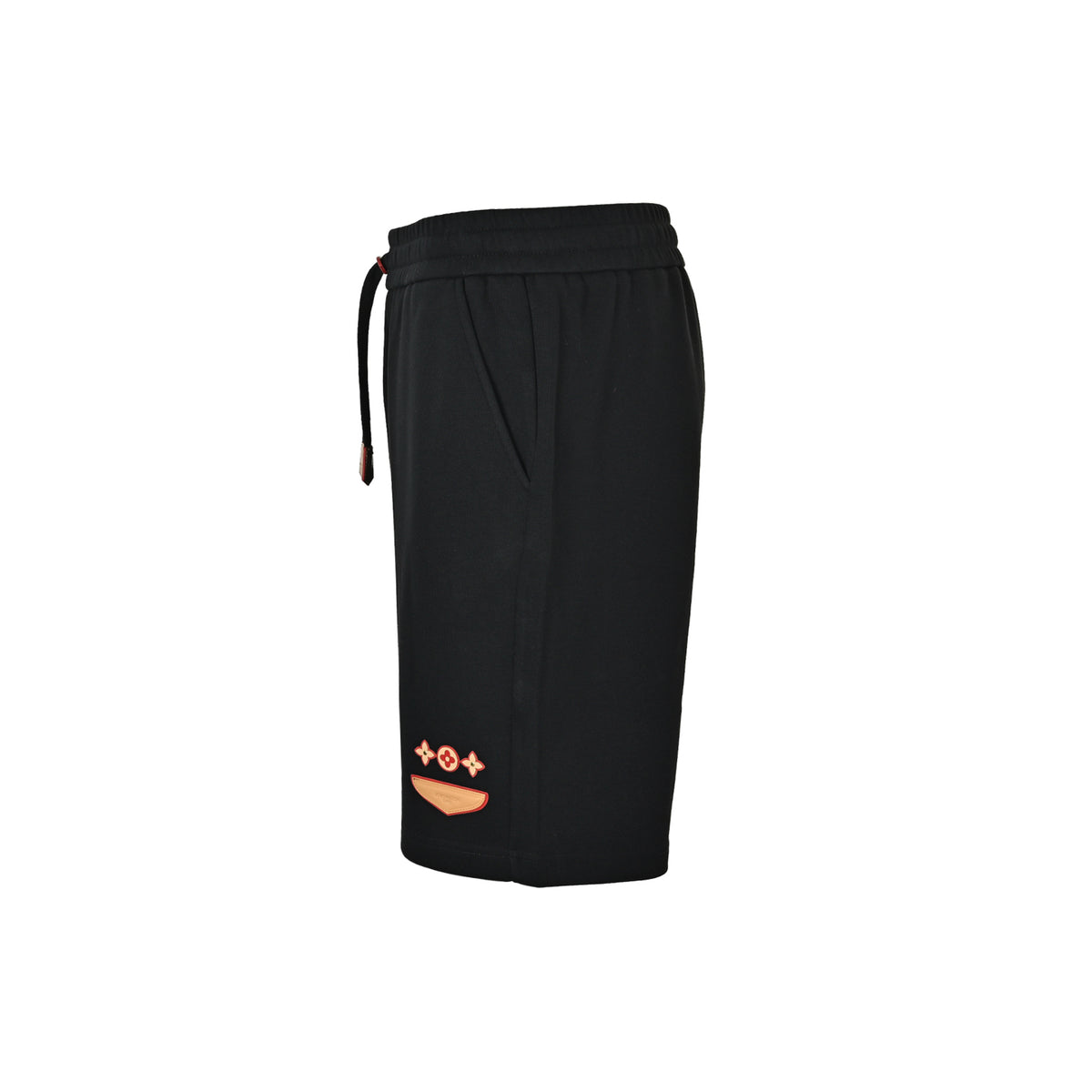 Louis Vuitton three-flower print leather label shorts