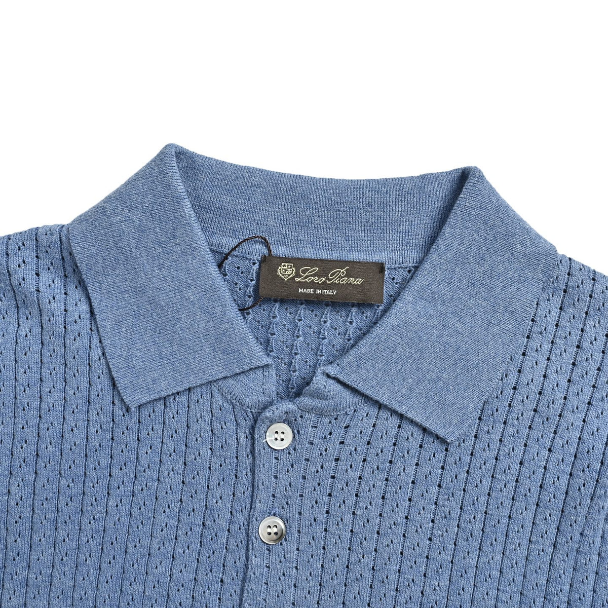 Loro Piana LP vertical striped knitted Polo short sleeves