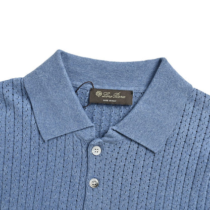 Loro Piana LP vertical striped knitted Polo short sleeves