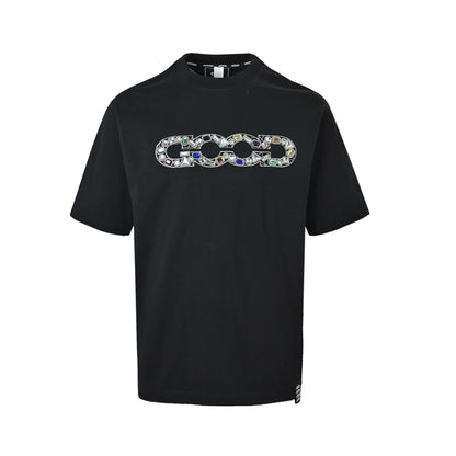 GOODBRAND 26ss gem-encrusted logo short sleeves