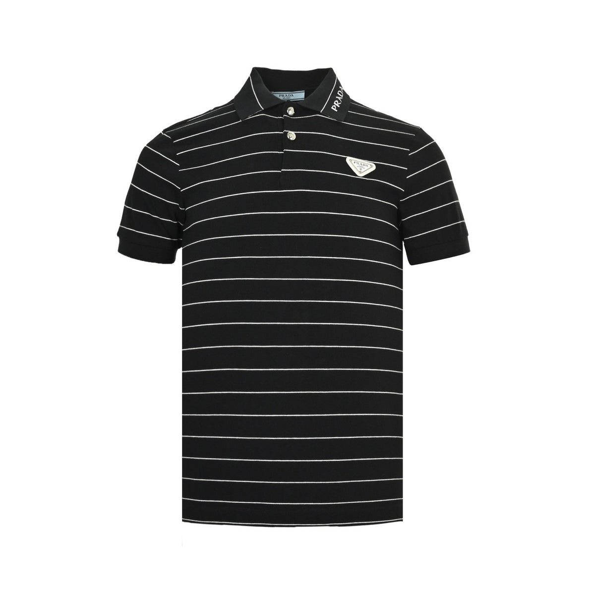 Prada 25ss triangle logo striped Polo short sleeves