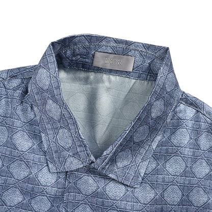 Dior silk all-over printed suit short-sleeved shirt