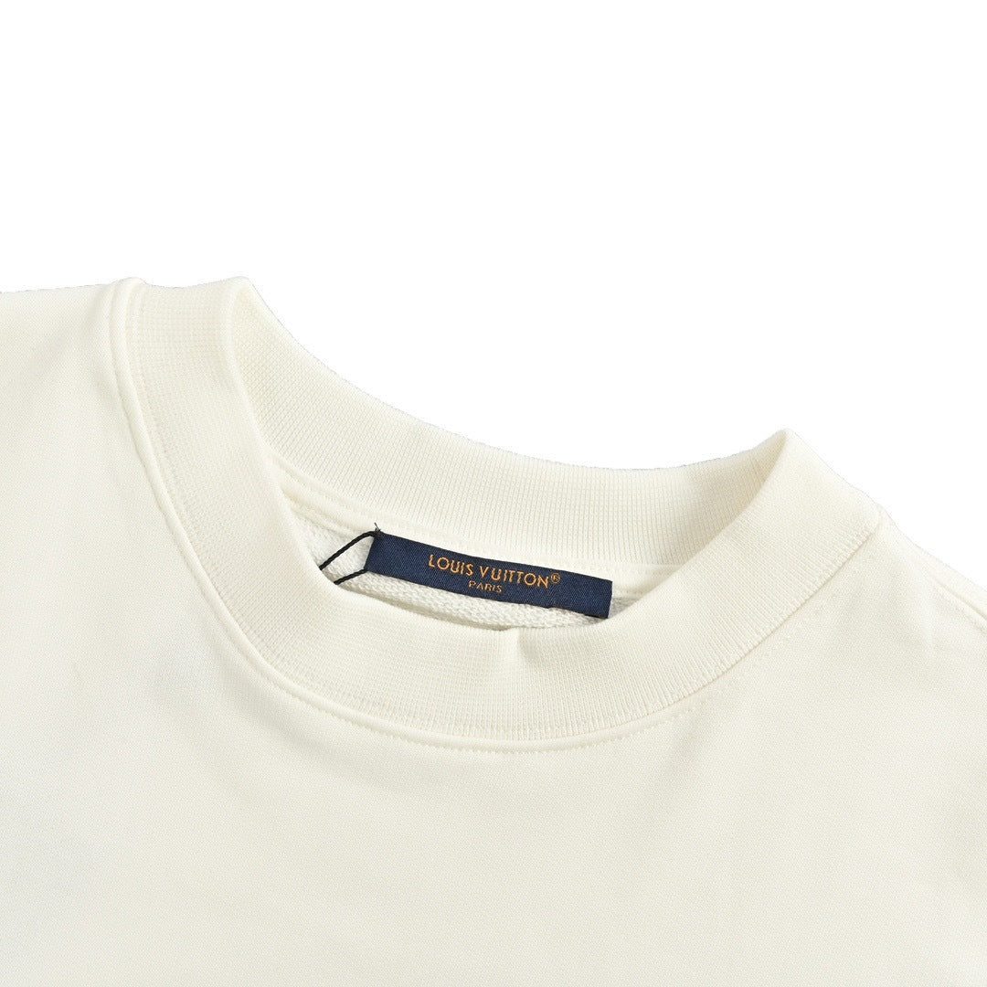 Louis Vuitton 24Fw Western denim heavy embroidered round neck sweatshirt