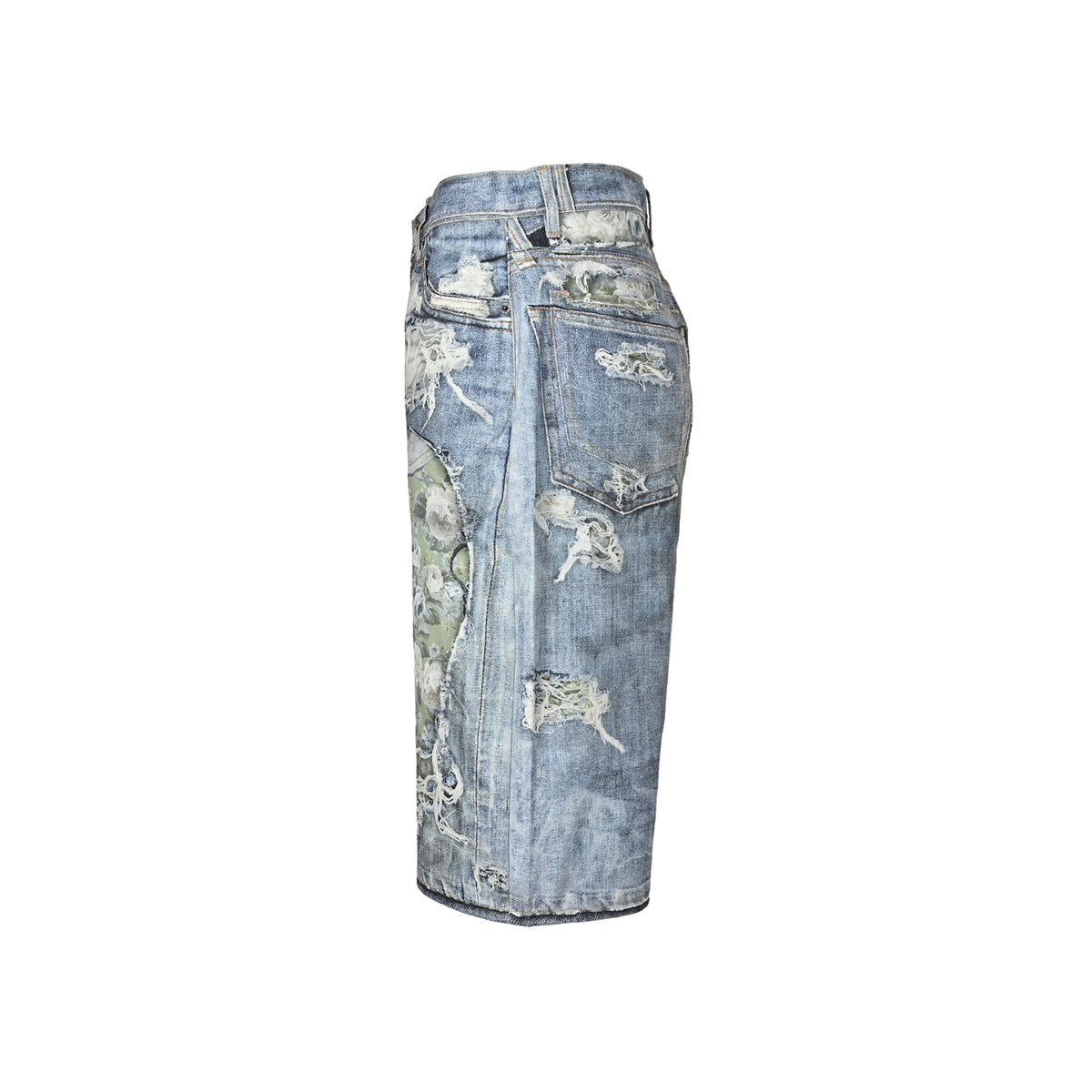 Acne Studios 3D printed floral denim shorts