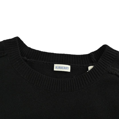 Burberry plaid war horse patch crew neck sweater