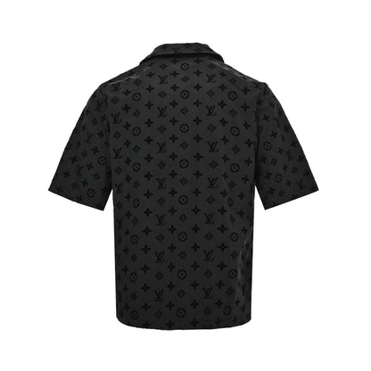 Louis Vuitton 25ss all-over printed old flower flocking short-sleeved shirt
