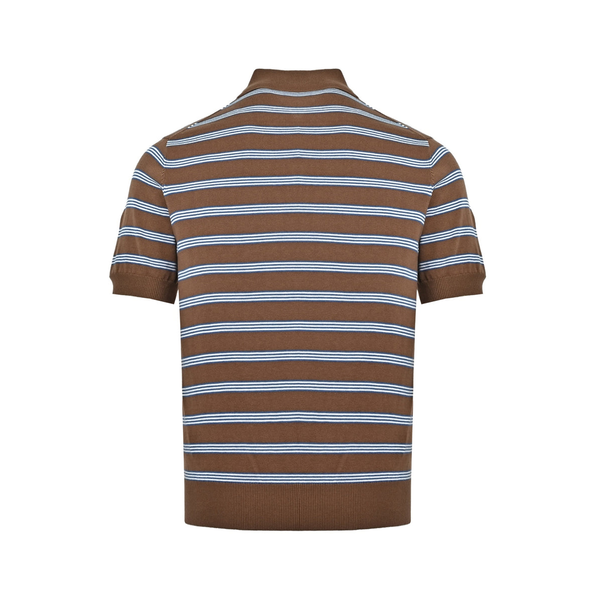 Moncler/mask brown striped knitted Polo short sleeves