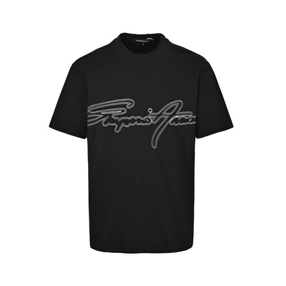 Emporio Armani Armani signature embroidered short sleeves