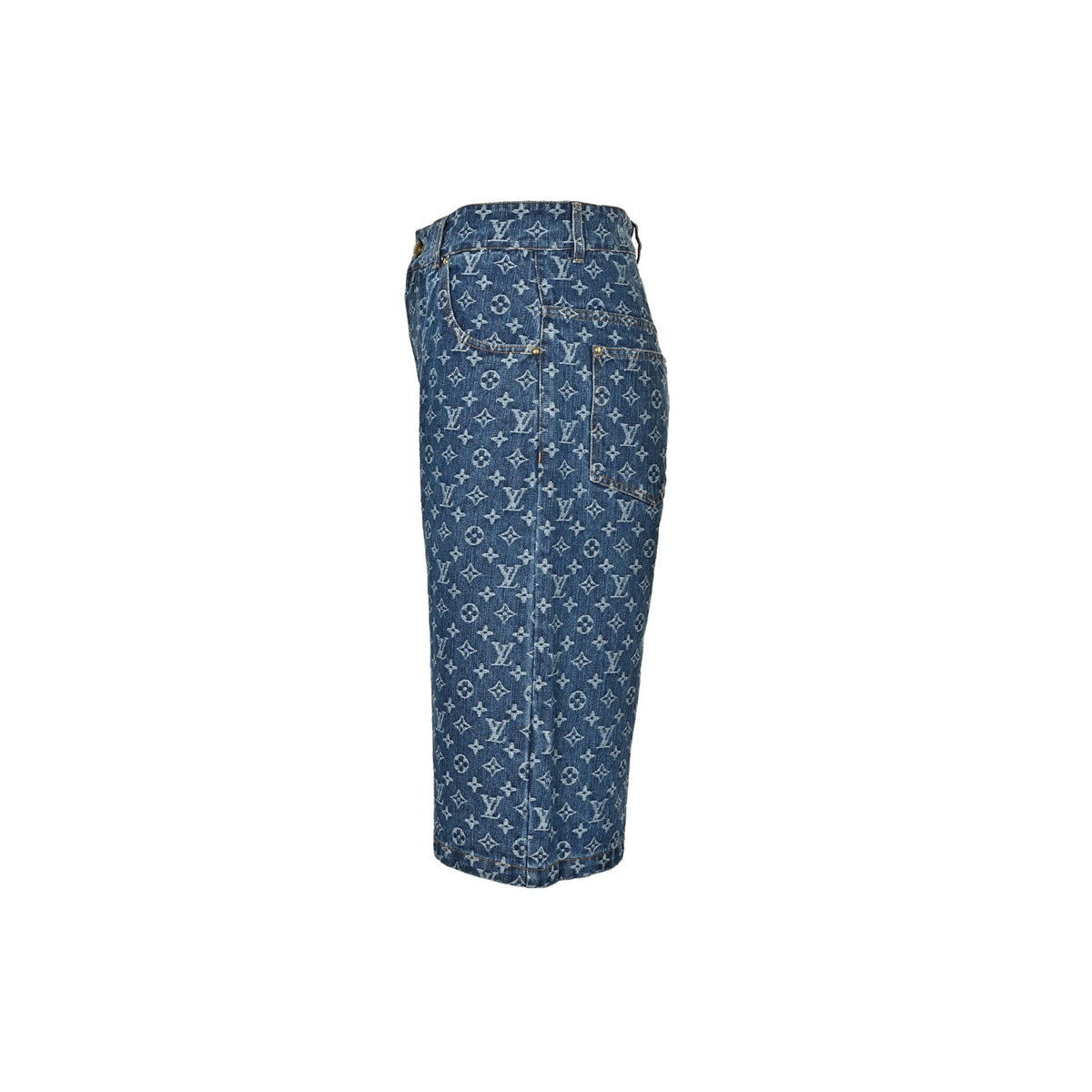 Louis Vuitton all-over presbyopia jacquard suit six-point denim shorts