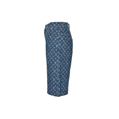 Louis Vuitton all-over presbyopia jacquard suit six-point denim shorts