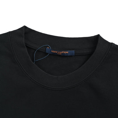 Louis Vuitton 26ss dark pattern embroidered presbyopia logo short sleeves