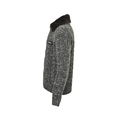 Miu Miu 25Fw mink collar fur and wool zipper jacket