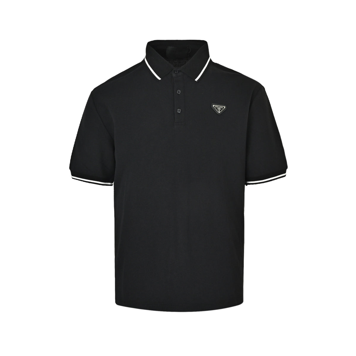 Prada 25ss black striped Polo short sleeves