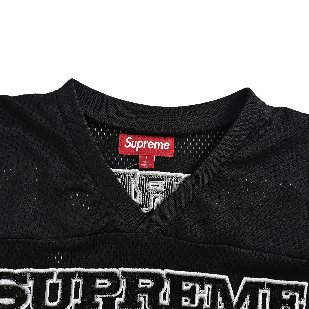 Supreme 94 Sequined Mesh Baseball Jersey Short Sleeve