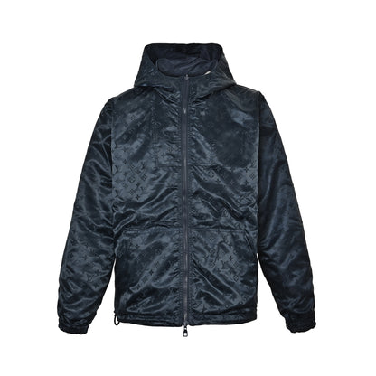 Louis Vuitton brooch dark pattern jacquard reversible jacket jacket