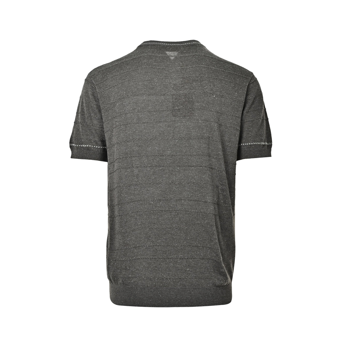 Loro Piana topstitched ribbed knit wavy linen short sleeves