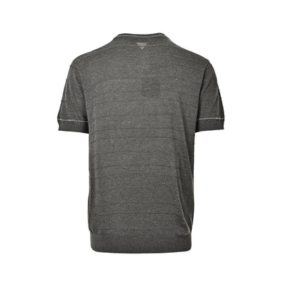 Loro Piana topstitched ribbed knit wavy linen short sleeves