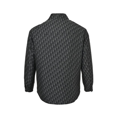 Dior all-over printed thin velvet lapel down jacket