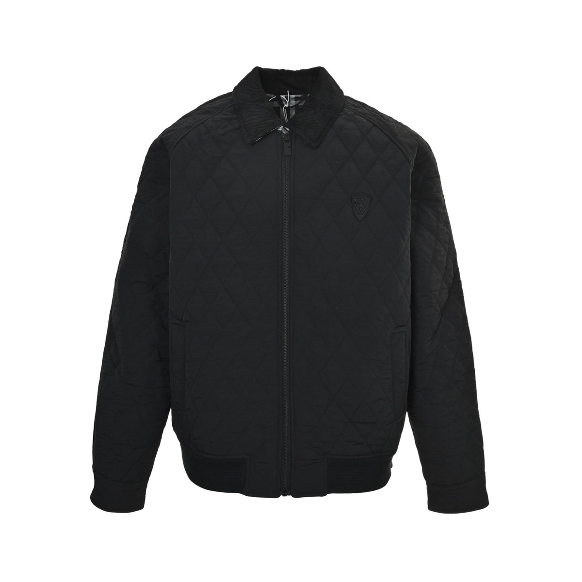 Burberry shield embroidered inner plaid thin cotton lapel jacket