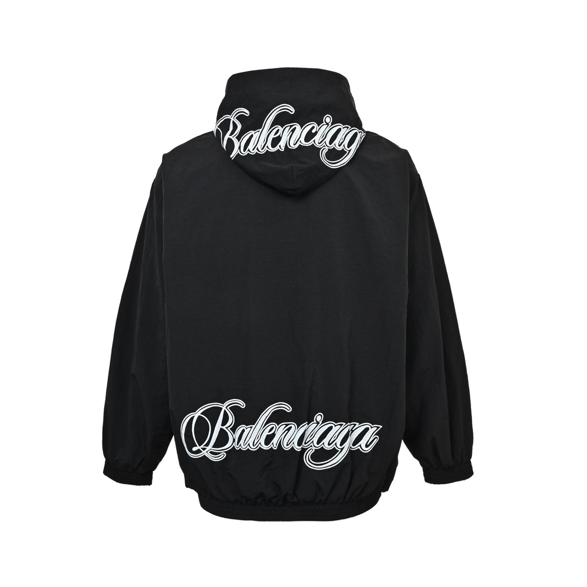 Balenciaga/Balanciaga hooded sports jacket with cursive signature lettering embroidery