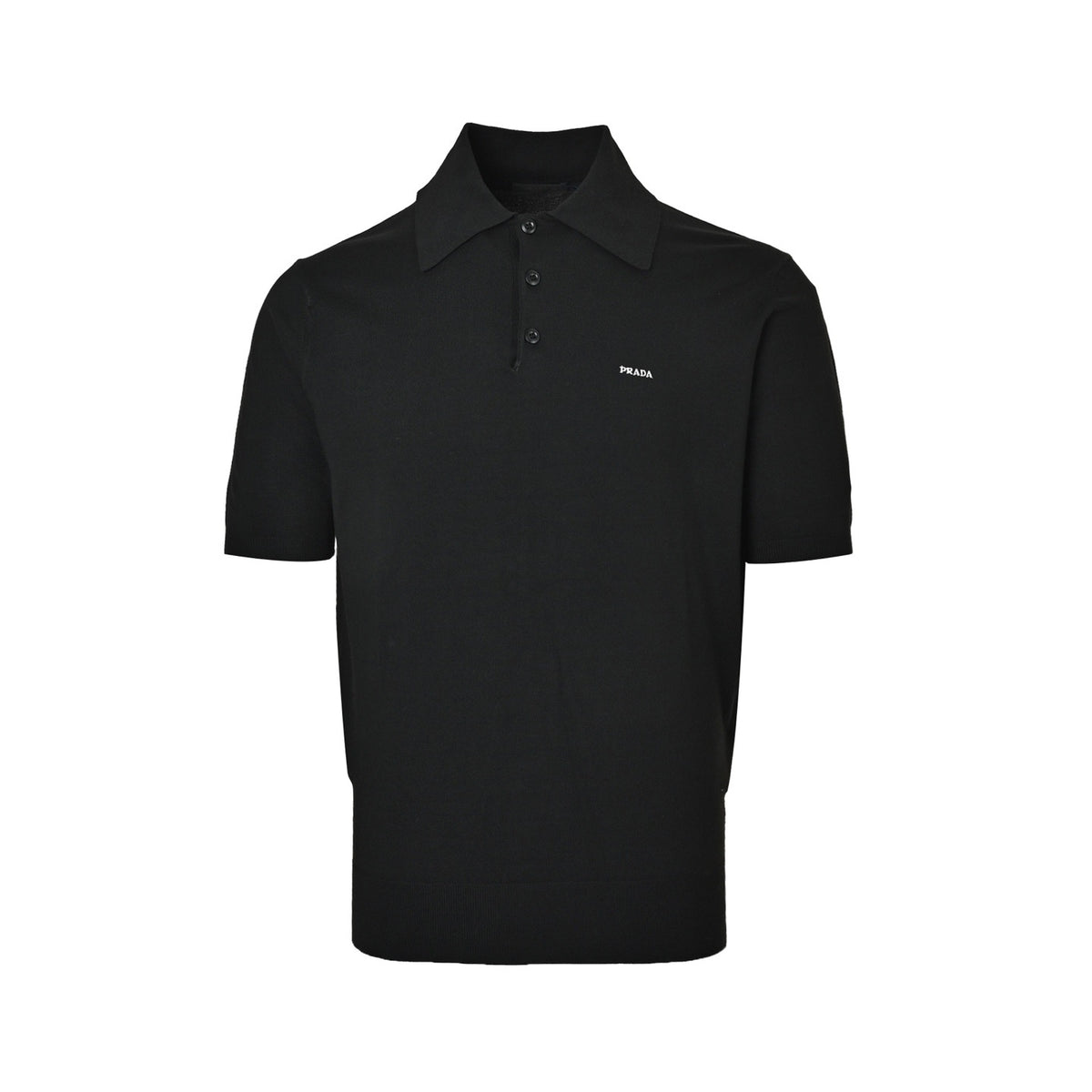 Prada embroidered logo knitted Polo short sleeves