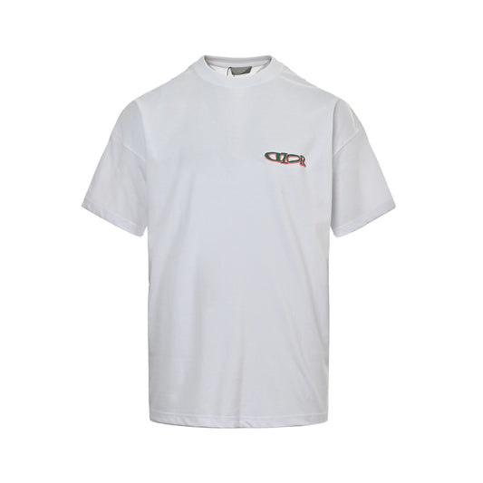 Dior 25ss ski series embroidered logo short sleeves