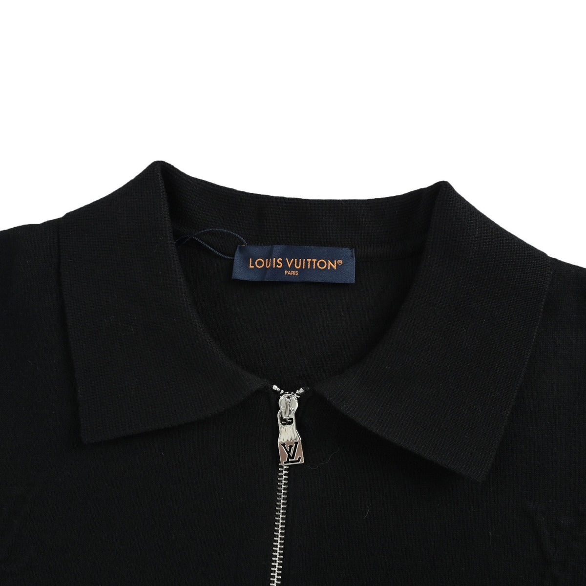 Louis Vuitton embossed letter logo zipper knitted lapel jacket