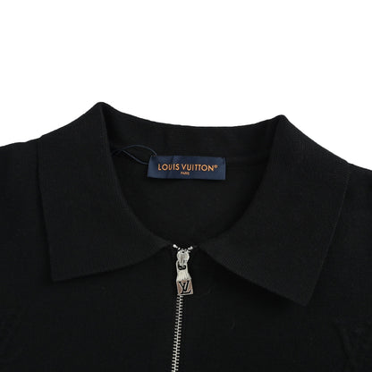 Louis Vuitton embossed letter logo zipper knitted lapel jacket