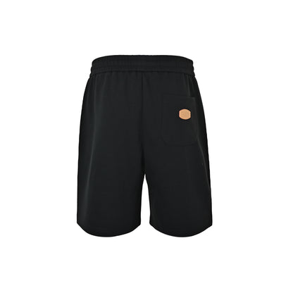 Louis Vuitton three-flower print leather label shorts