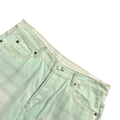 Acnestudios 1981M25ss distressed luminous mud-dyed denim shorts