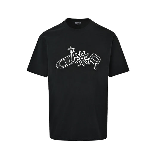 Dior starburst sunflower limited embroidery short sleeves