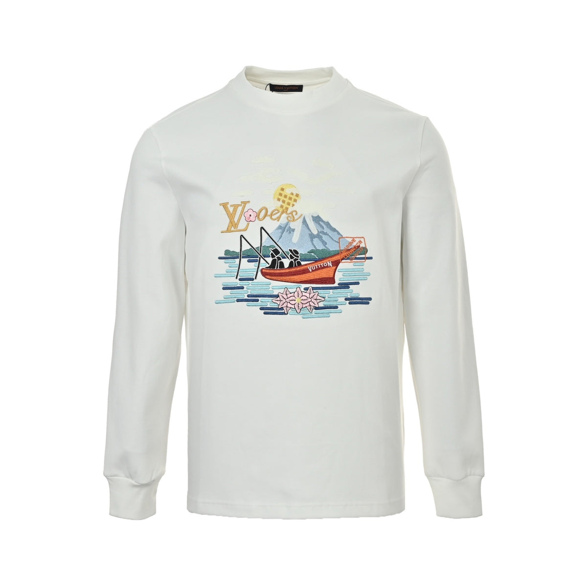 LouisVuitton/Louis Vuitton 25Fw angler landscape embroidered long-sleeved T-shirt