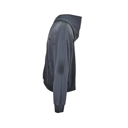 Balenciaga distressed embroidered hand-painted zipper hooded sweatshirt jacket