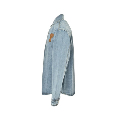 Ami Paris denim shirt with heart embroidery on the chest