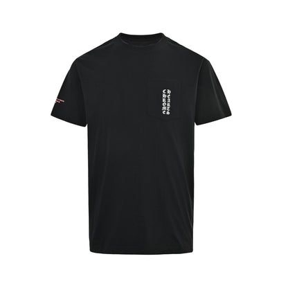 Chrome Hearts/Chrome Heart Vertical Color Block Sanskrit Cross Print Short Sleeves