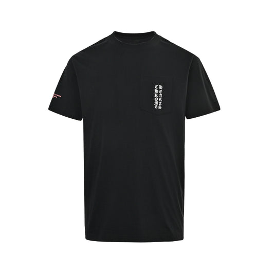 Chrome Hearts/Chrome Heart Vertical Color Block Sanskrit Cross Print Short Sleeves
