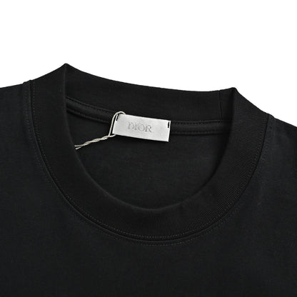 Dior five-pointed star letter foam printed short sleeves