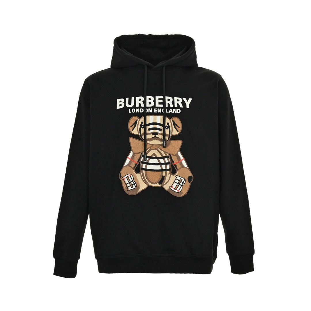 Burberry embroidered teddy bear hooded sweatshirt