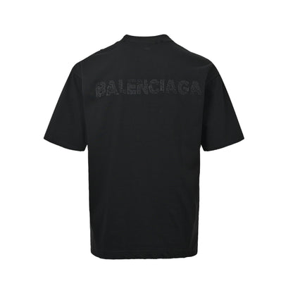 Balenciaga 26ss perm letter logo short sleeves