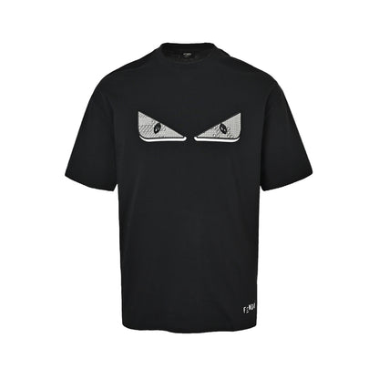 Fendi 26ss little monster gem eyes embroidered short sleeves