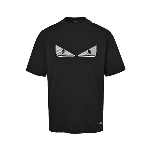 Fendi 26ss little monster gem eyes embroidered short sleeves