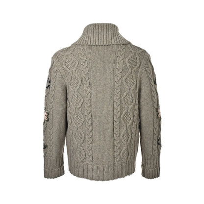 CHANEL cable knit zipper jacket