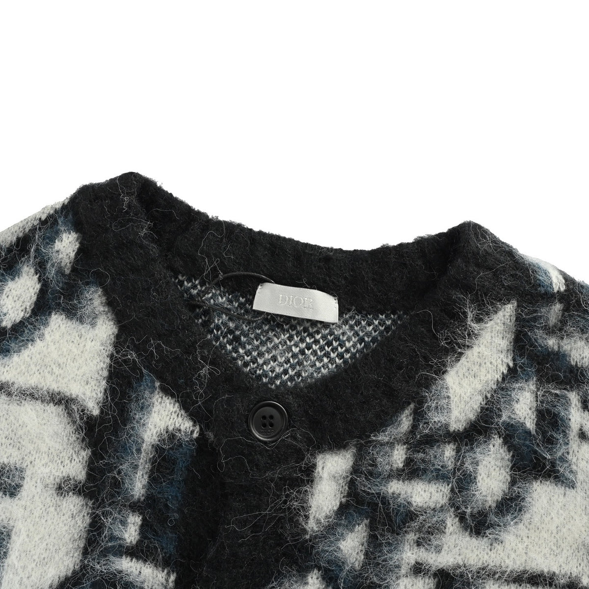 Dior 25Fw old flower jacquard mohair cardigan sweater