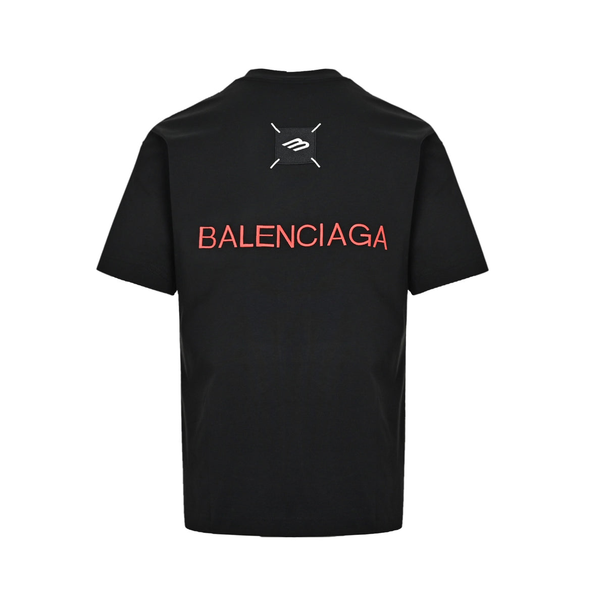 Balenciaga 3M four-thread seam logo patch embroidered round neck short sleeves
