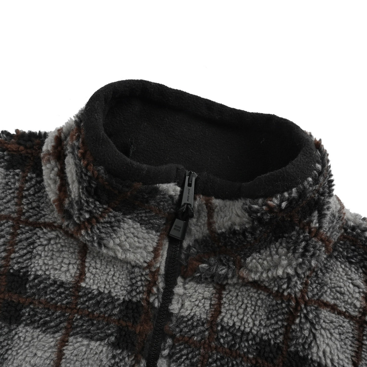 Miu Miu contrasting plaid zipper jacket
