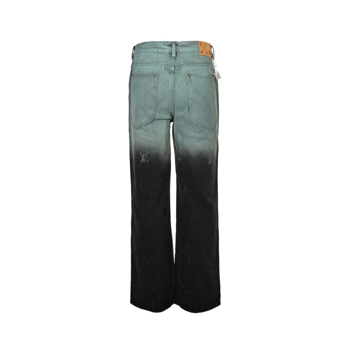 Louis Vuitton 24Fw all-over embroidered old flower gradient washed suit jeans