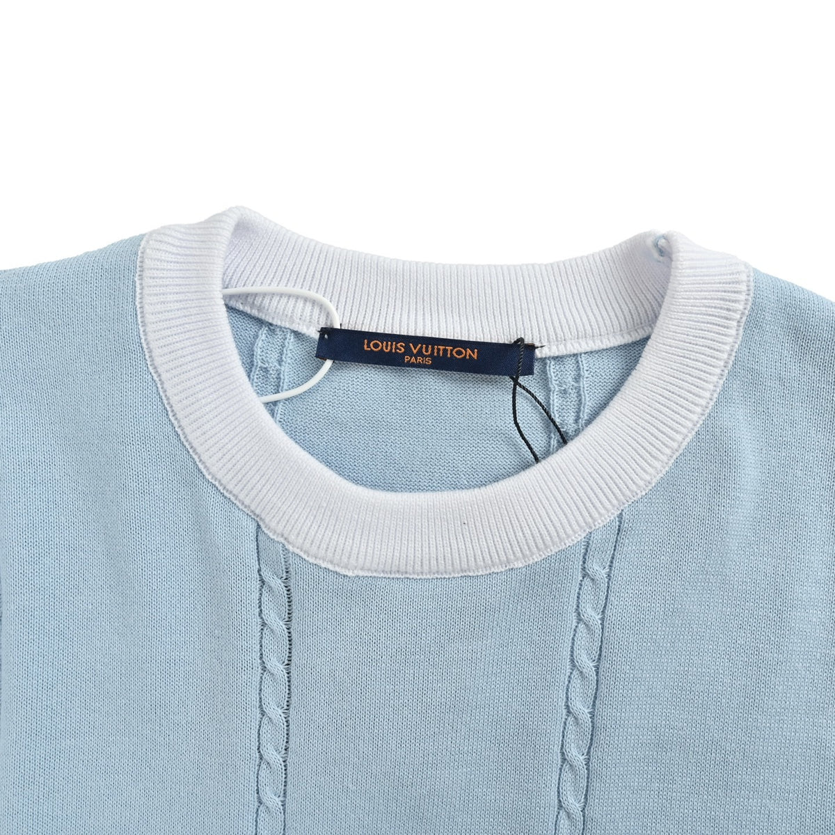 Louis Vuitton 26ss badge embroidered knitted short sleeves